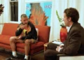 LaBeouf said his violent outburst was because someone touched his leg (YouTube/Channel 5)