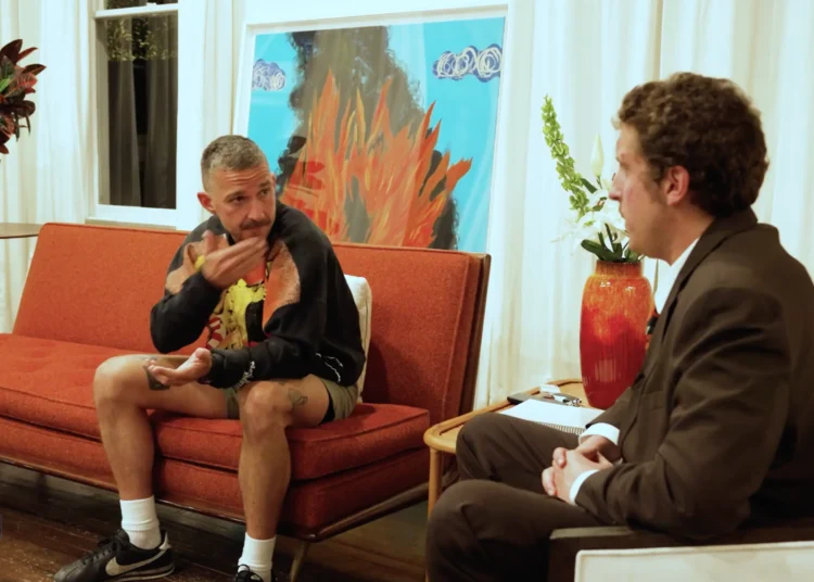 LaBeouf said his violent outburst was because someone touched his leg (YouTube/Channel 5)
