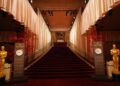 An empty red carpet is seen Saturday, March 14, 2026, at the Dolby Theatre in Los Angeles, the night before Sunday's 98th Academy Awards ceremony. (AP Photo/Gregory Bull)