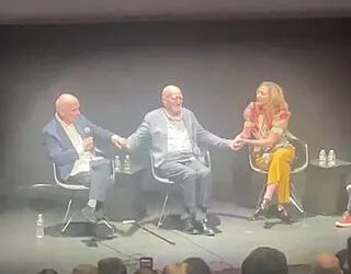 (L-R) David Chase, Dominic Chianese, and Edie Falco.Credit: Raven Brunner