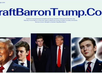 A screenshot of DraftBarronTrump.com, a website created by a former "South Park" writer to troll the president following the deadly strikes on Iran this past weekend.