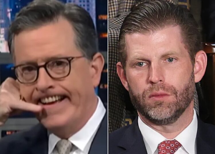 Stephen Colbert Pounces On Trump’s Awkward Comment About His Son Eric
