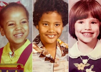 (L-R) Kerry Washington, Dwayne Johnson and Jennifer Garner smile for school portraitsCredit: Instagram