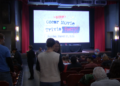 The Little Theatre sets up to host a movie trivia party on Sunday, ahead of the Oscars