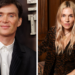 A composite photo of a dark-haired man in a suit and white shirt and a blonde woman in a leopard-patterned shirt sitting inside a room.
