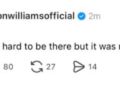 social media post conveying an individuals feelings about missing an event