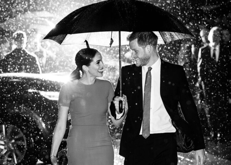 Meghan and Harry attending an event in London in 2020 before their move across the Atlantic. Photo: Samir Hussein