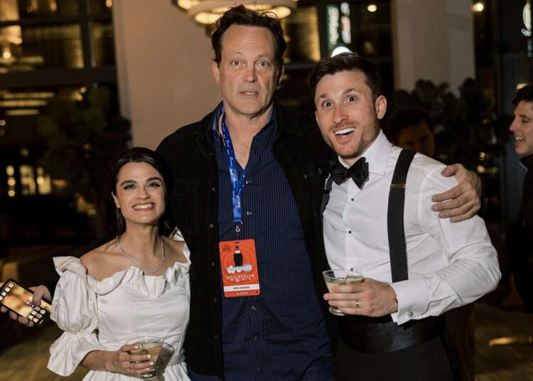 Vince Vaughn (center) with newlyweds Ali Waldman and Evan EshelmanCredit: Venessa Ramirez / Owner & Photographer at VNess Photography