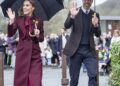 Prince William, pictured with wife Catherine in Wales on February 26, was all smiles amid the recent Royal Family crisis resulting from the arrest of his uncle Andrew Mountbatten-Windsor