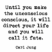 An illustration of a quote by psychologist Carl Jung about making the unconscious conscious.