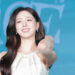 Yuna of girl group ITZY poses for photos during a press conference for her solo debut EP, ″Ice Cream,″ at Pullman Ambassador Seoul Eastpole hotel in eastern Seoul on March 23. [NEWS1]