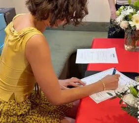 Zendaya serves as a witness at a couple's Las Vegas wedding at an A24 pop-upCredit: The Drama/Instagram