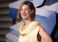 Rosamund Pike attends Lionsgate's "Now You See Me: Now You Don't" New York premiere at The Lighthouse at Chelsea Piers