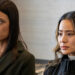 Angela Bishop and Molly Park looking concerned in