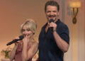 Sabrina Carpenter and Pedro Pascal performing in a Domingo sketch on SNL 50