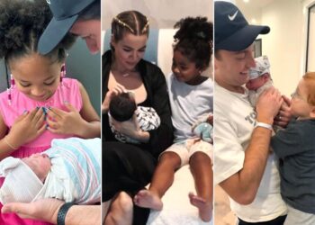 L to R: Serena Williams' daughters meeting for the first time; Khloe Kardashian introduces daughter True to her brother Tatum; Daryl Sabara introduces his sons to each otherCredit: Alexis Ohanian/Instagram; Hulu; Meghan Trainor/TikTok