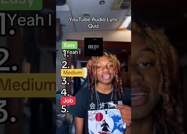 YouTube Audio Lyric Quiz! #music #quiz