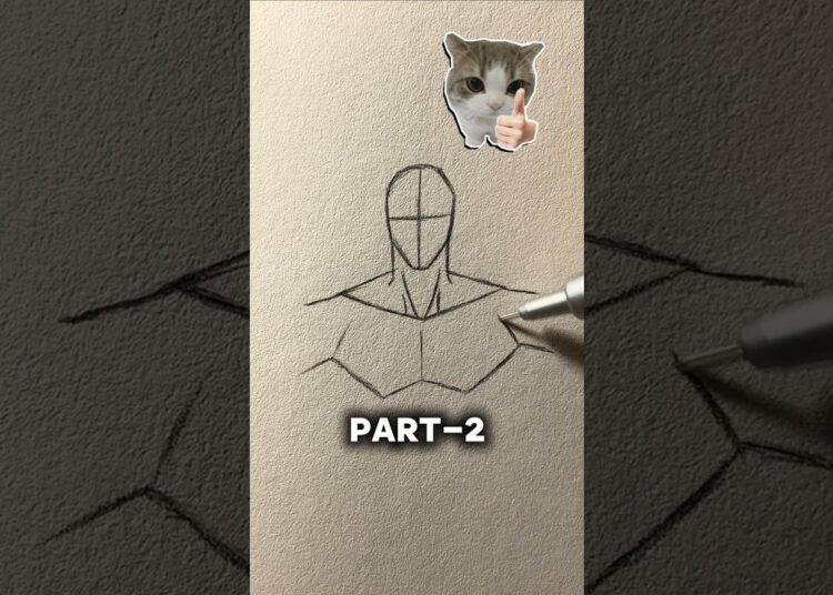 How to draw male chest ? easy way #anime #drawing #art #naruto #shorts