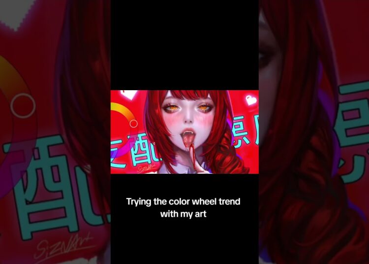 Trying the color wheel trend with my art #colorwheelchallenge #colorwheeltrend #artreel #capcut #그림
