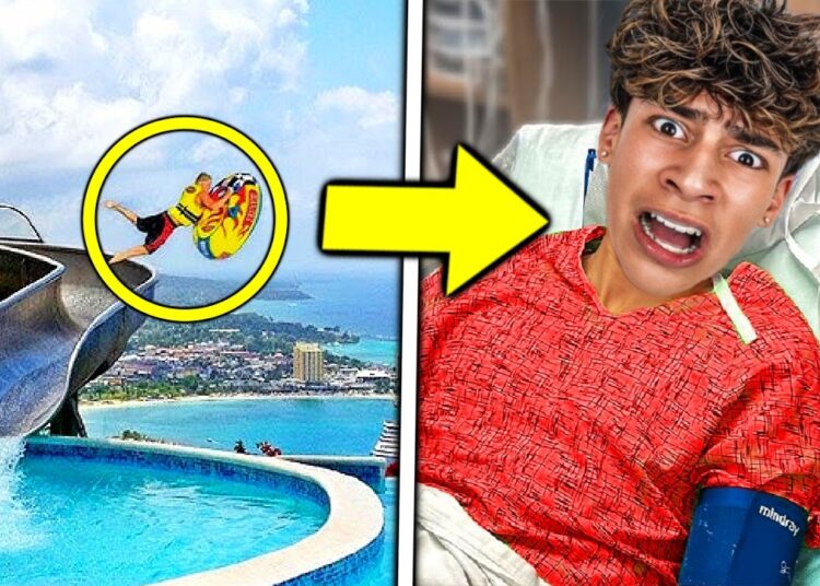 Ferran fell off the water slide, then.. (The Royalty Family)