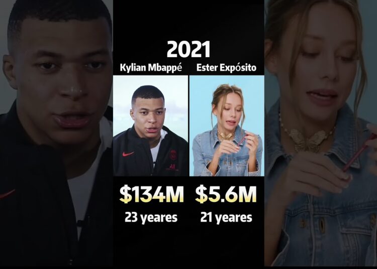 compare Net worth mbbappe vs eater exposito #kylianmbappe #esterexpósito #celebrity #viral #fyp