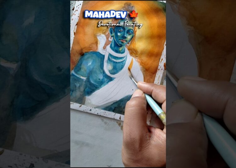 Please Support Me 🙏💙#artshorts #mahadev #drawing #artist #art #watercolor