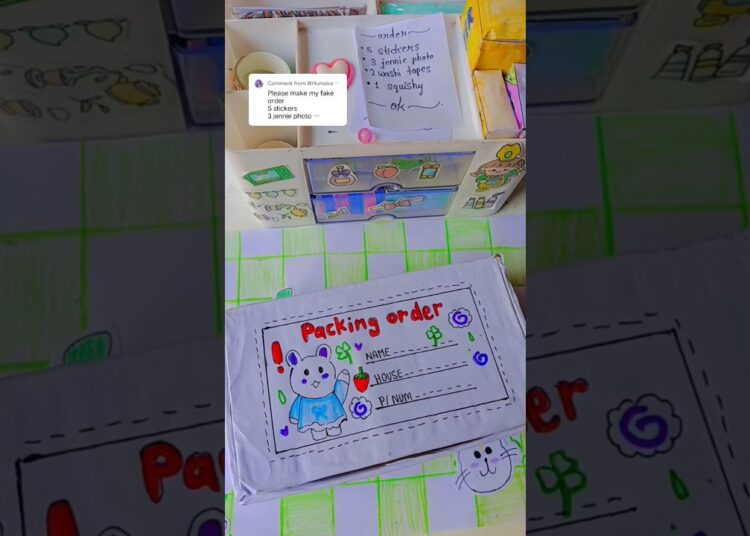 fake order packing 🍥☘️/comment your order #art #artandcraft #diy #artist