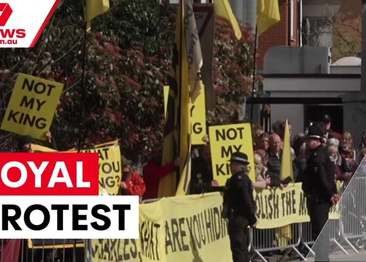 Royal Easter service gatecrashed by protesters | 7NEWS
