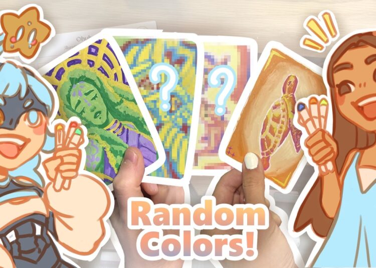 2 Artists Design Trading Cards with 5 Random Colors