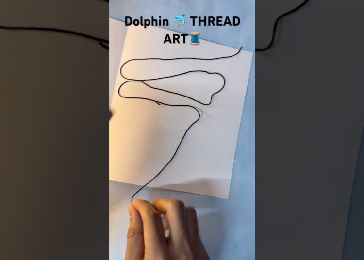 Dolphin 🐬 drawing. THREAD ART #howtodraw #art #drawing #artist #shorts