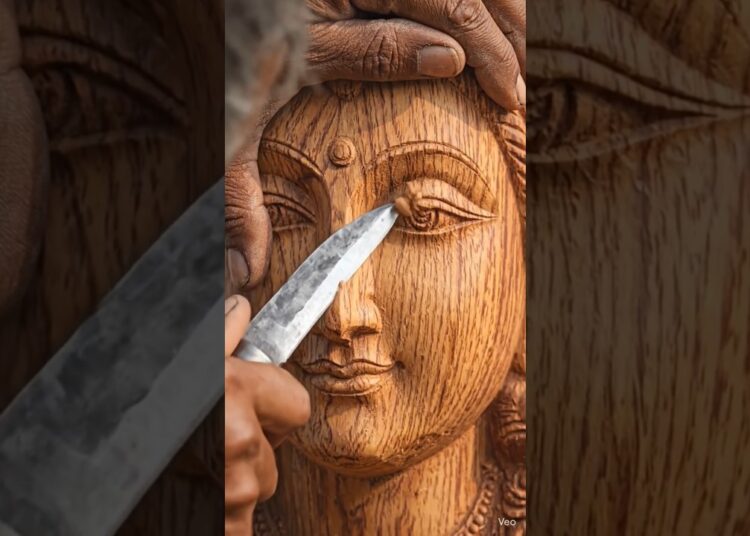 “Poor Artist Brings Lord Krishna to Life in Wood 😢🙏 | Krishna Wood Art #shorts” #trnding