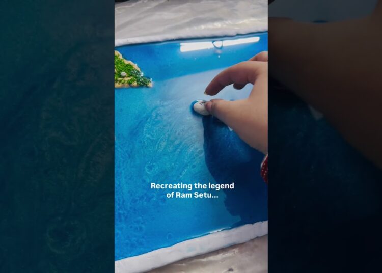 Recreating Ram Setu in Resin 🕉️ Subscribe for Final Look! #shorts #art