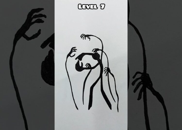 Different levels Stickman art // #art #stickman #drawing #drawingtutorial #easydrawing