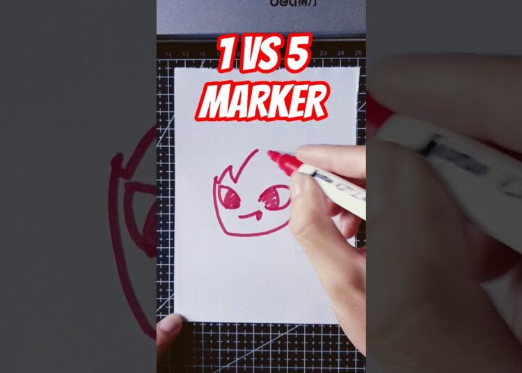 1 vs 5 marker #trending #art #drawing #viralvideo #versus #artwork #artist #shortvideo #shorts