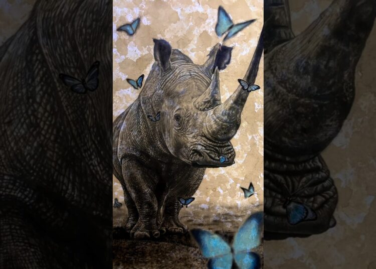 For those who love Wildlife here’s a Rhino❤️ #art #artist #painting #mrbeast #drawing #viral #draw