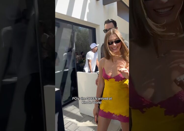 Hailey bieber rhode event during coachella! New viral video #viralshort #celebrity #viralvideo