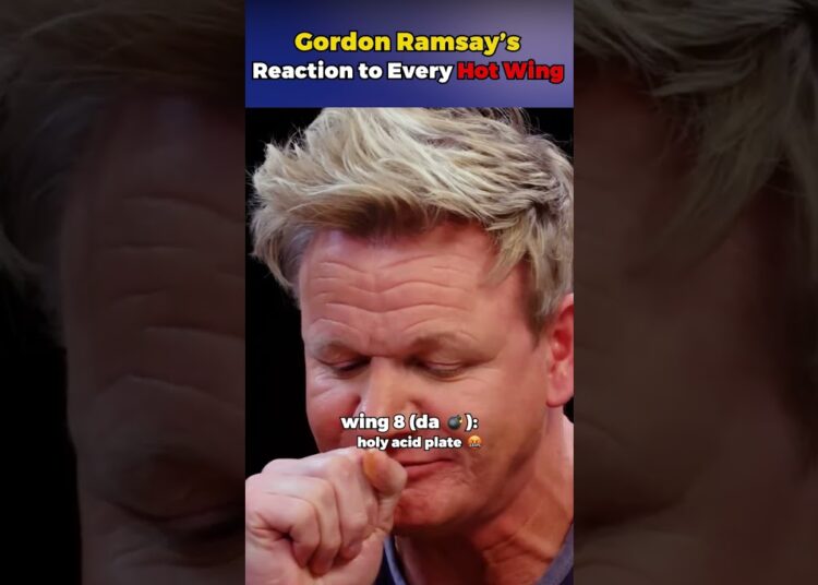 Gordon Ramsay’s Reaction to Every Hot Wing #shorts #celebrity #hotones #funny #gordonramsay