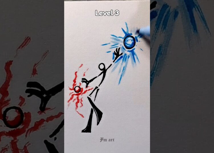 drawing stickman in different level 1-7 part 15 #shorts #art #drawing #stickman