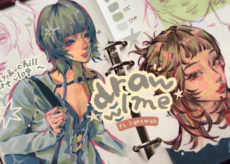 fill a sketchbook page w/me !! ☁️ slow days + mini sketches | artist diaries 🧺🌿