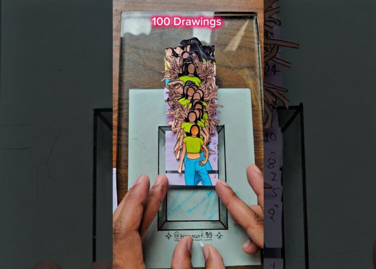 Luku on paper cutting dance #shorts #artist #flipbook#luku