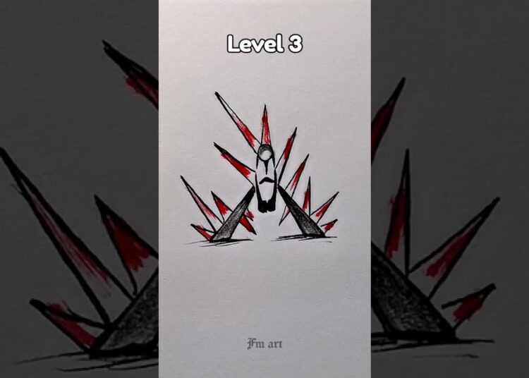 drawing stickman in different level 1-7 part 16 #shorts #art #drawing #stickman