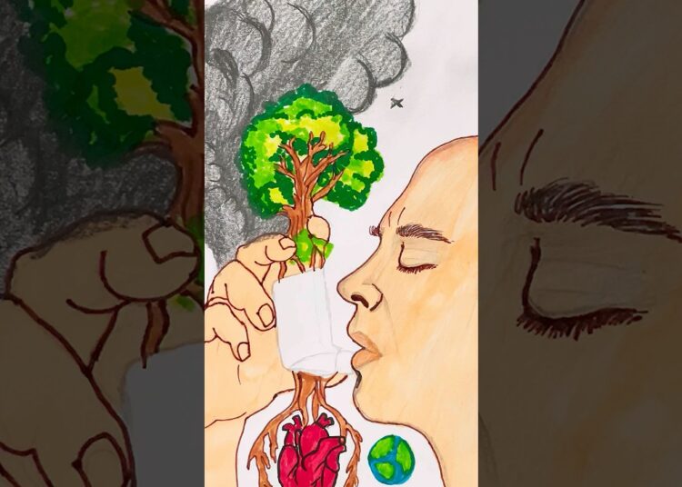 Save 🌳 save 🌎  #shorts #art #drawing #viral #artist #drawingtutorial #tree #world #savetrees #yt