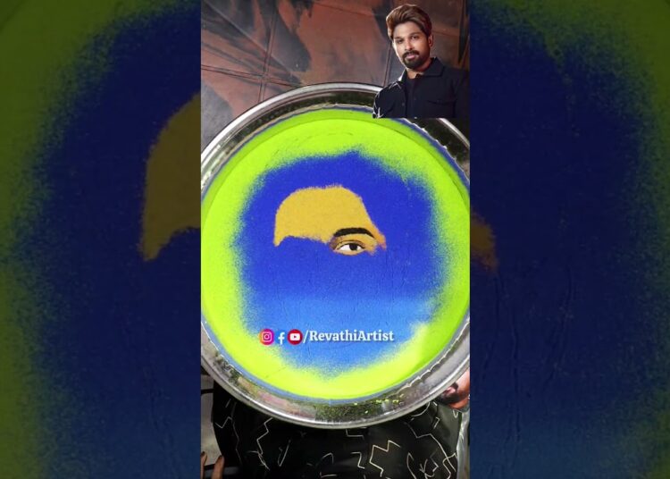 Full Video Link 🔗👆🏻#revathiartist #floatingart #alluarjun #birthdayspecial #stylishstar #bunny #art