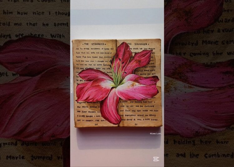 Lily Flower painting ♡ 📖                #art #artist #artwork #acrylicpainting  #viral #fypシ #foryou