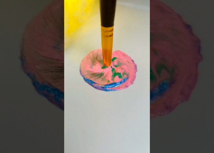 Royal blue Glit, pink One Stroke Relax 🎨 Relaxing Satisfying #youtubeshorts #shortsfeed #art #colors