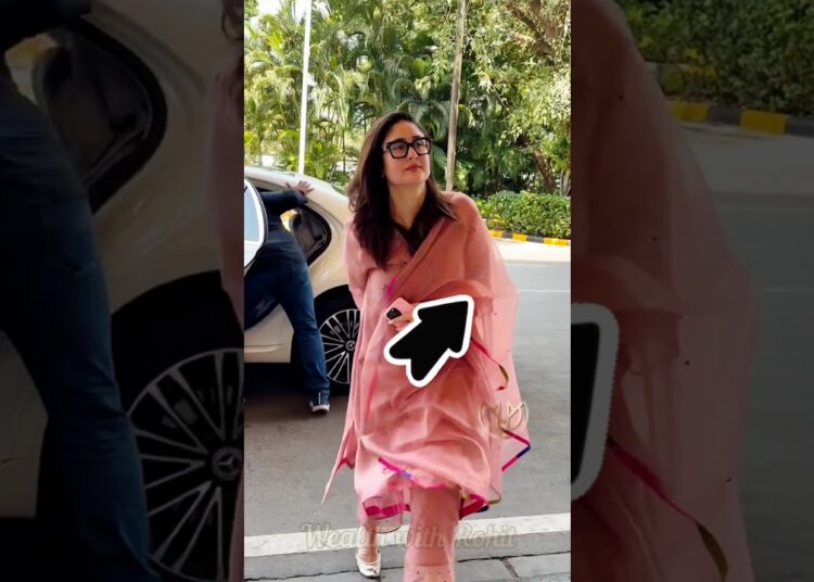 Kareena Kapoor Turned Airport Into A Royal Darbar in BEGUM Zeya Kurta Set #kareenakapoorkhan #shorts