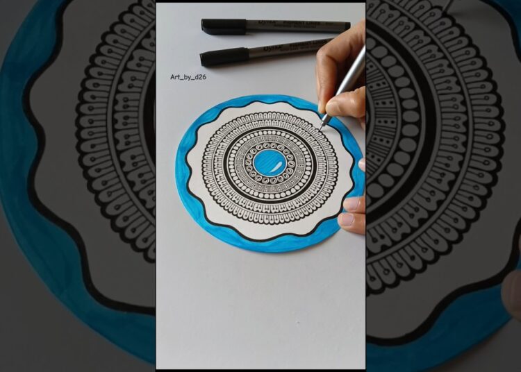 Mini Mandala 💙✨#art #youtube #drawing #mandala #ytshorts #mandaladesign #shorts #viral
