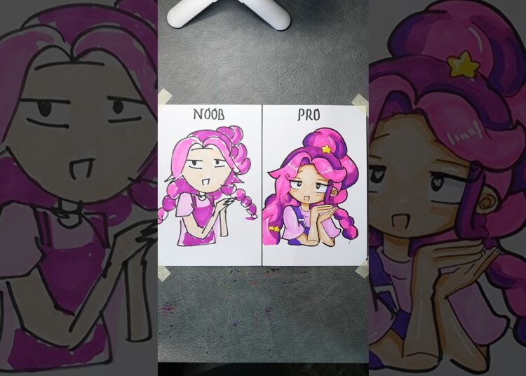 Drawing Lily Love Braids NOOB vs PRO ARTIST #drawingtutorial #beginnerarttips #art