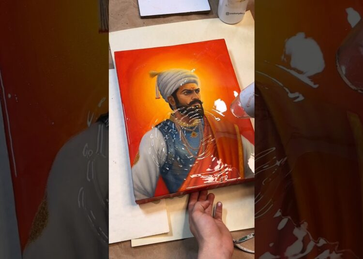 First time 👀 applying Resin on my painting 🎨✨ #shorts