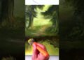 Deep Forest Reflections  Quick Acrylic Landscape Painting Oval Brush Art #acrylicart